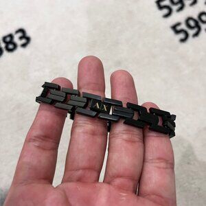 Vintage Armani Exchange Black IP Steel Matte Finish Metal Chain Link Bracelet
